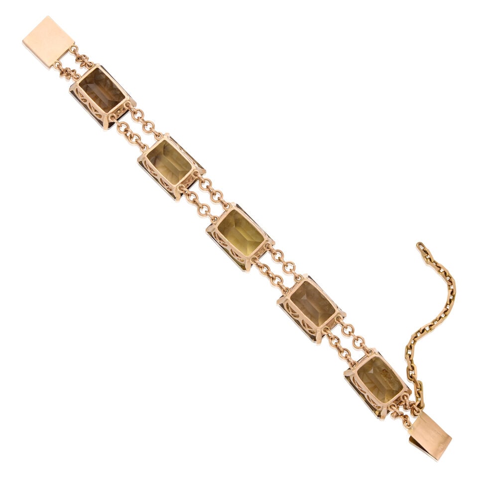 13K ROSE GOLD AND SMOKY QUARTZ BRACELET - 2