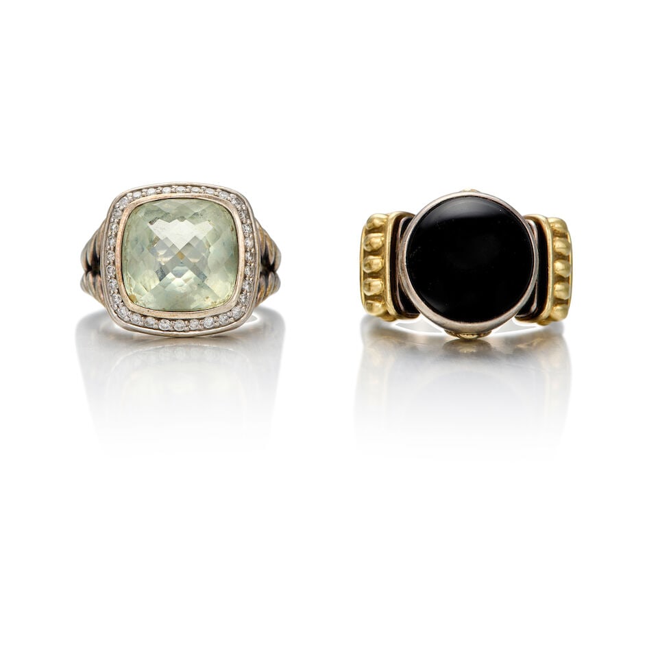 DAVID YURMAN & LAGOS: A GROUP OF GOLD AND STERLING SILVER RINGS (1 of 2)