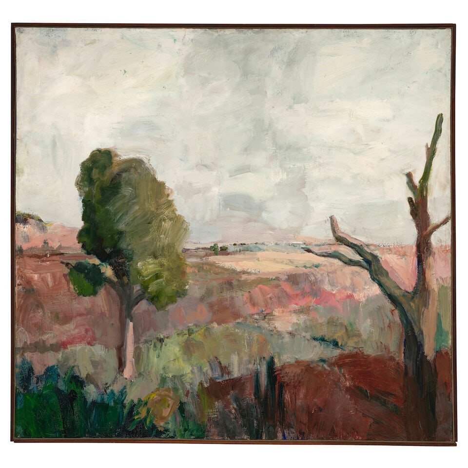 ELMER NELSON BISCHOFF (1916-1991) White Sky 63 3/4 x 67 1/2 in (161.9 x 171.5 cm) (Painted in 1962) - 2
