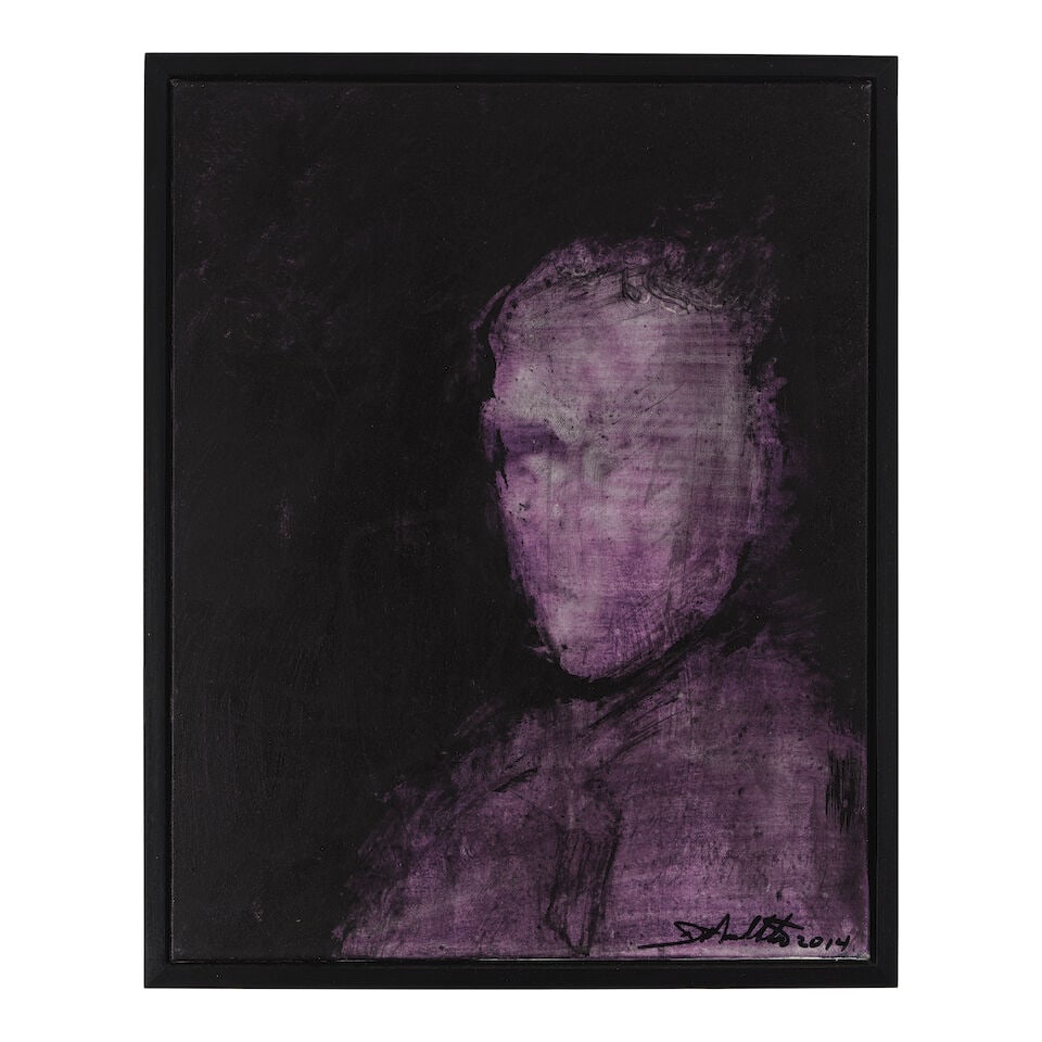 RICHARD HAMBLETON (1952-2017) Shadow Head Portrait 20 x 16 in (50.8 x 40.6 cm) (Painted in 2014) - 2
