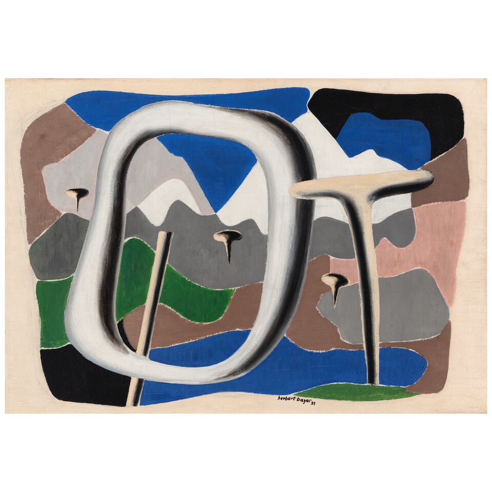 HERBERT BAYER (1900-1985) Mountain Picture 16 1/8 x 23 1/4 in (41 x 59 cm) (Painted in 1931/5) (1 of 3)