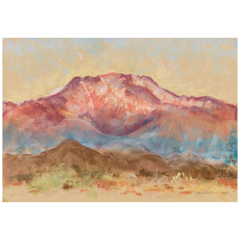 AGNES PELTON (1881-1961) Untitled (Study for Mt San Jacinto-Cathedral City) 10 x 14 in (25 x 36 ... (1 of 3)