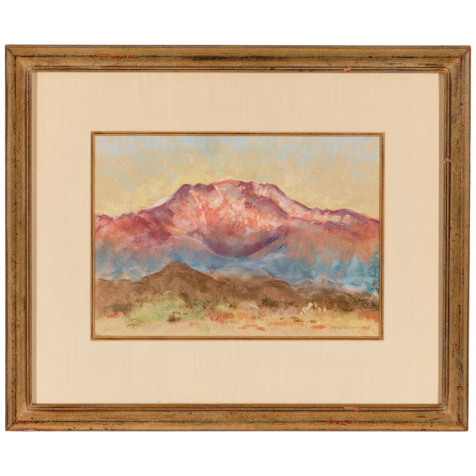 AGNES PELTON (1881-1961) Untitled (Study for Mt San Jacinto-Cathedral City) 10 x 14 in (25 x 36 ... - 3