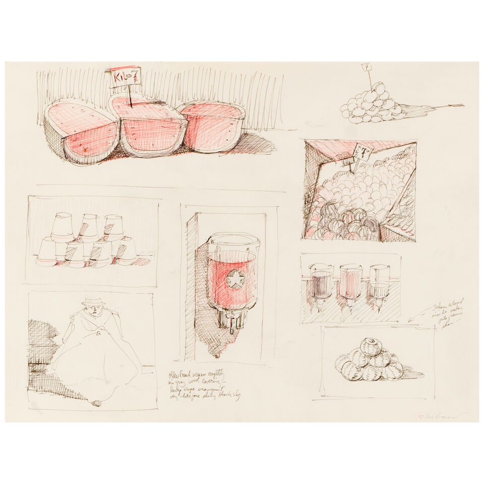 WAYNE THIEBAUD (1920-2021) Untitled 11 1/4 x 15 in (28.6 x 38.1 cm) (Executed circa 1980) (1 of 2)