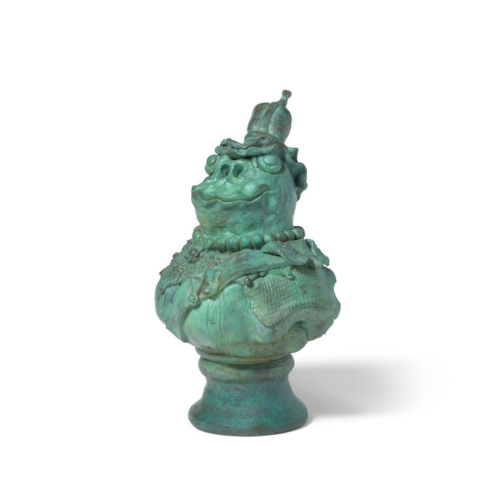 DAVID JAMES GILHOOLY (1943-2013) Frog Queen Victoria 17 x 12 x 8 1/2 in (23.2 x 30.5 x 21.6 cm) ... - 3