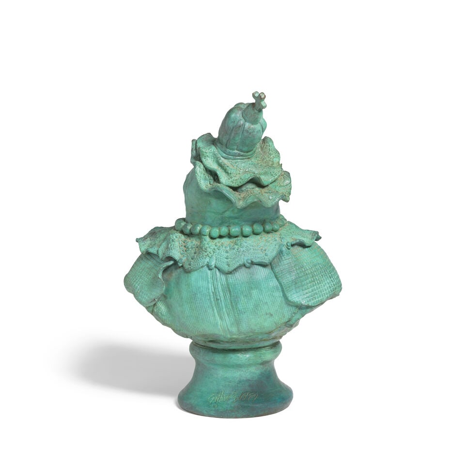 DAVID JAMES GILHOOLY (1943-2013) Frog Queen Victoria 17 x 12 x 8 1/2 in (23.2 x 30.5 x 21.6 cm) ... - 4