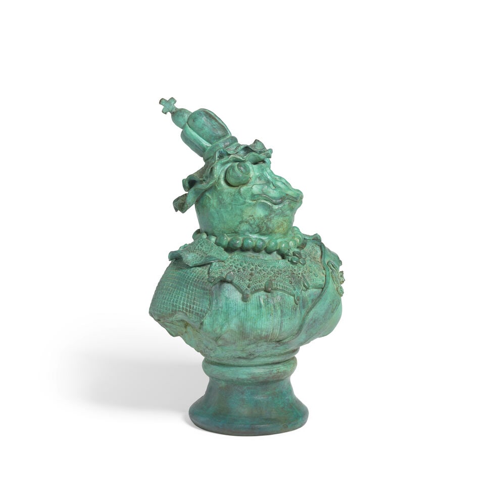 DAVID JAMES GILHOOLY (1943-2013) Frog Queen Victoria 17 x 12 x 8 1/2 in (23.2 x 30.5 x 21.6 cm) ... - 5