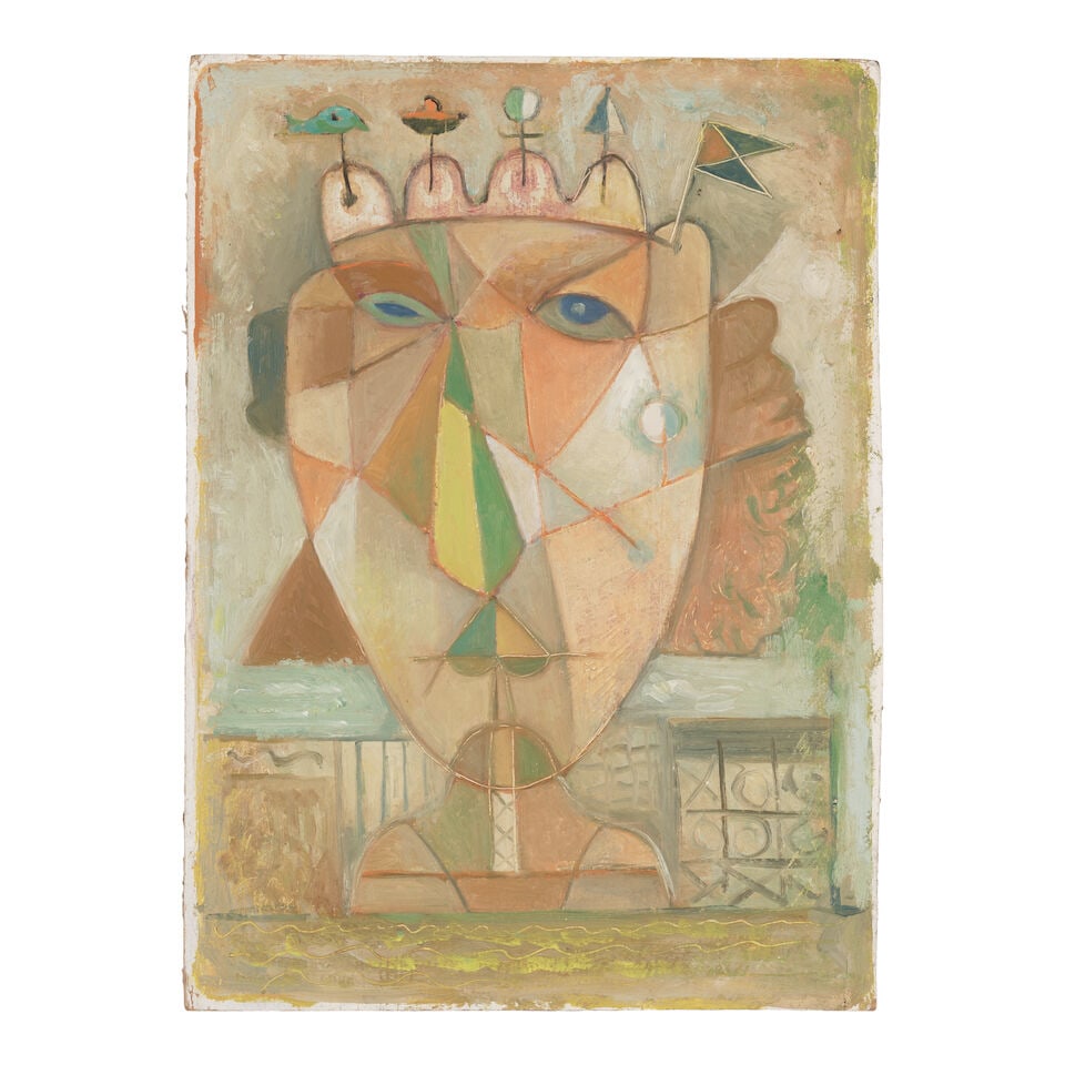 LUCRETIA VAN HORN (1882-1970) Untitled (Abstract Face) 13 7/8 x 10 in (35.2 x 25.4 cm) (1 of 1)