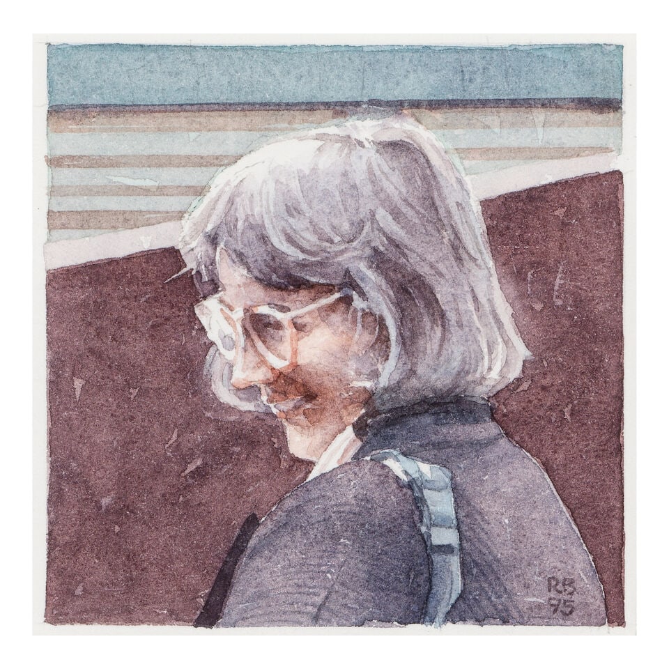 ROBERT BECHTLE (1932-2020) Kathan sheet: 10 1/2 x 9 in (26.7 x 22.9 cm)image: 3 1/2 x 3 1/2 in (...: ROBERT BECHTLE (1932-2020) Kathan signed and dated 'RB 95' (lower right); inscribed 'To Kathan on her 60th Birthday' (lower edge); signed, inscribed and dated 'KATHAN © Robert Bechtle 1995' (vers