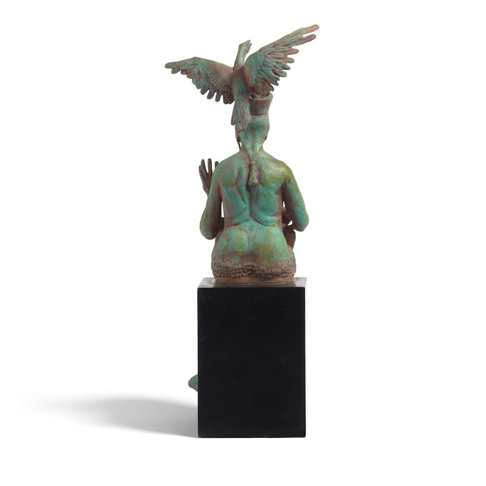JORGE MARIN (B. 1963) Sirena con Pajaro 15 1/2 x 4 3/4 x 5 1/2 in (39.4 x 12.1 x 14 cm) (This wo... - 3