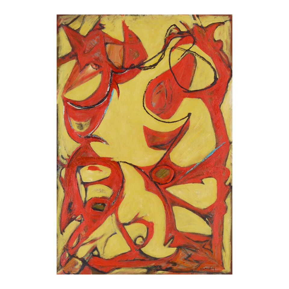 EMERSON WOELFFER (1914-2003) Untitled 36 x 24 in (91.4 x 61 cm) (Painted circa 1948) (1 of 3)