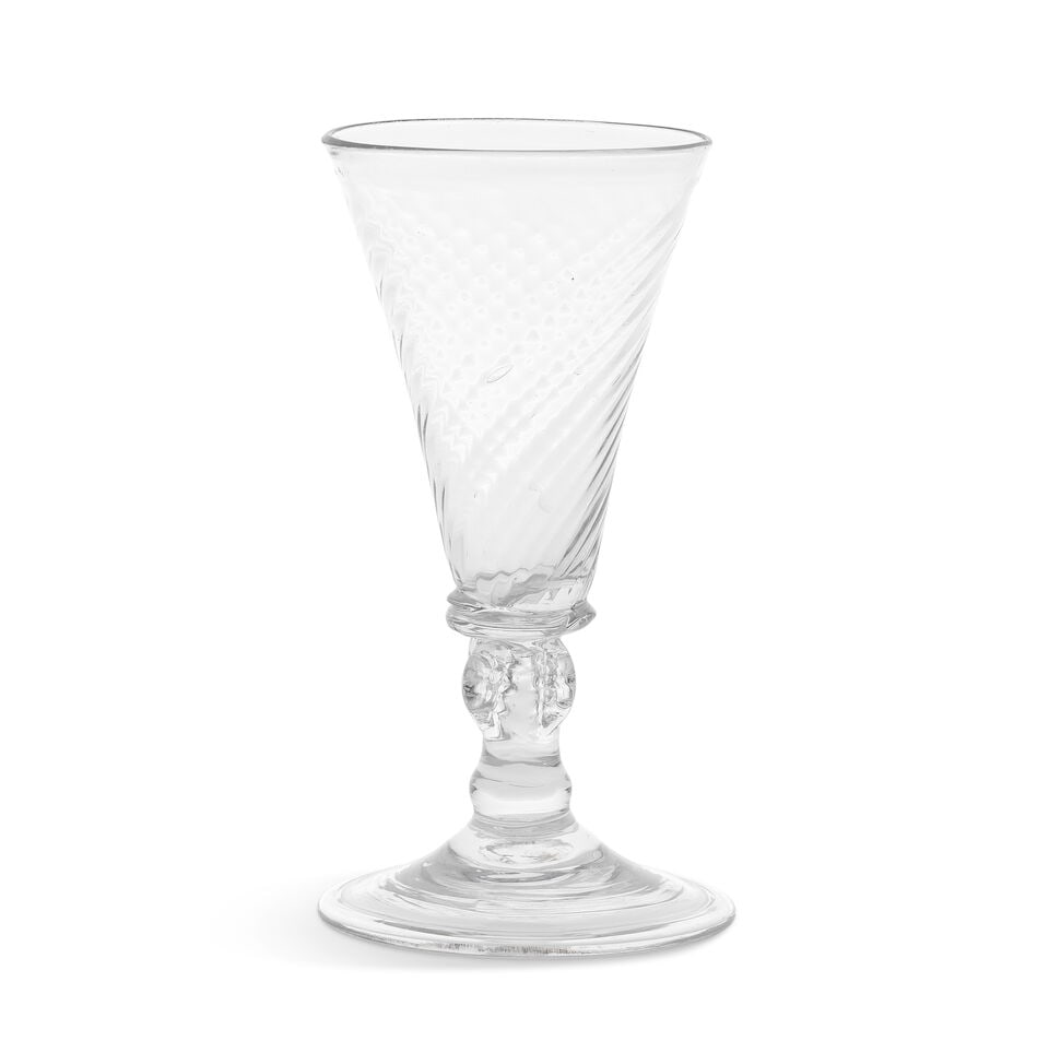 A propeller-knopped 'dwarf' or short 'wrythen ale' glass, first quarter 18th century (1 of 1)