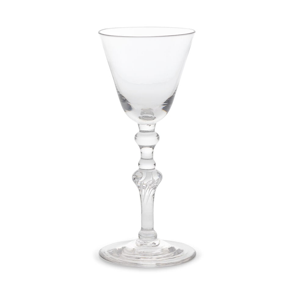 A good light baluster wine glass, circa 1760 (1 of 1)