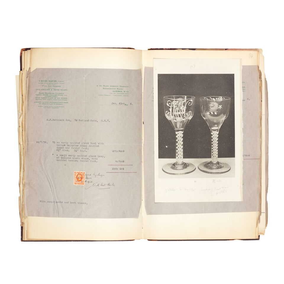 The George Finch Hotblack Collection: an important archive of invoices and purchase records, cir...: The George Finch Hotblack Collection: an important archive of invoices and purchase records, circa 1934-51 Comprising two bound volumes containing various original purchase invoices, clippings from