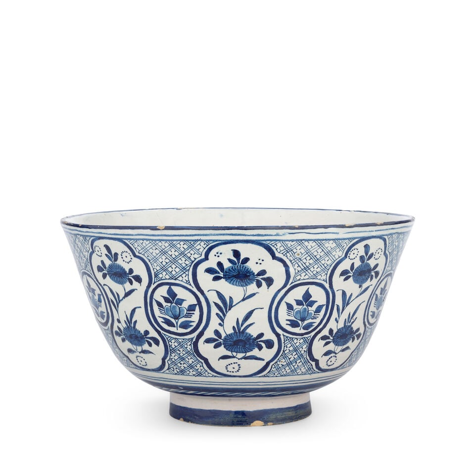 A large English Delftware punch bowl, circa 1740 (1 of 1)