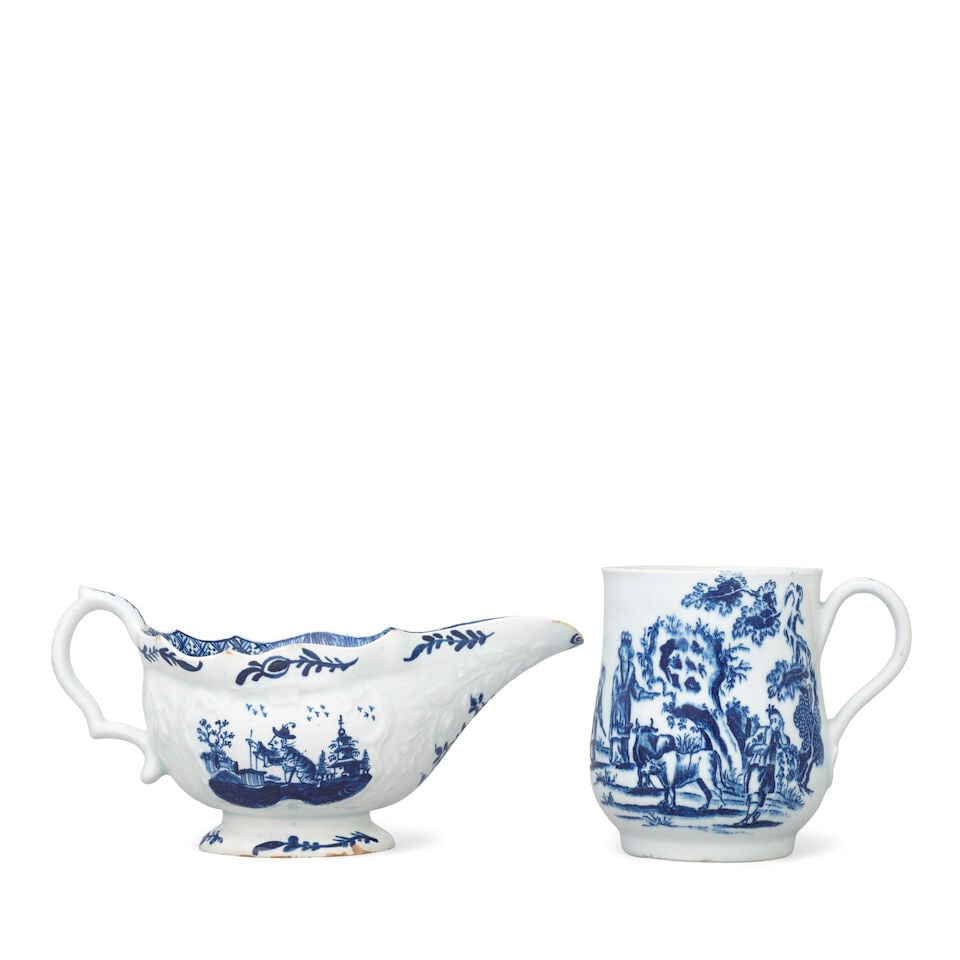 A Bow sauceboat and a mug, circa 1760-65 - 2