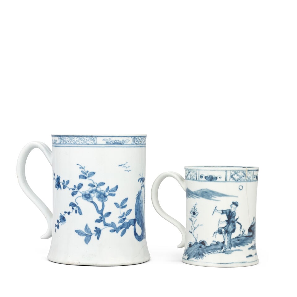 Two Worcester mugs, circa 1754-56 - 2