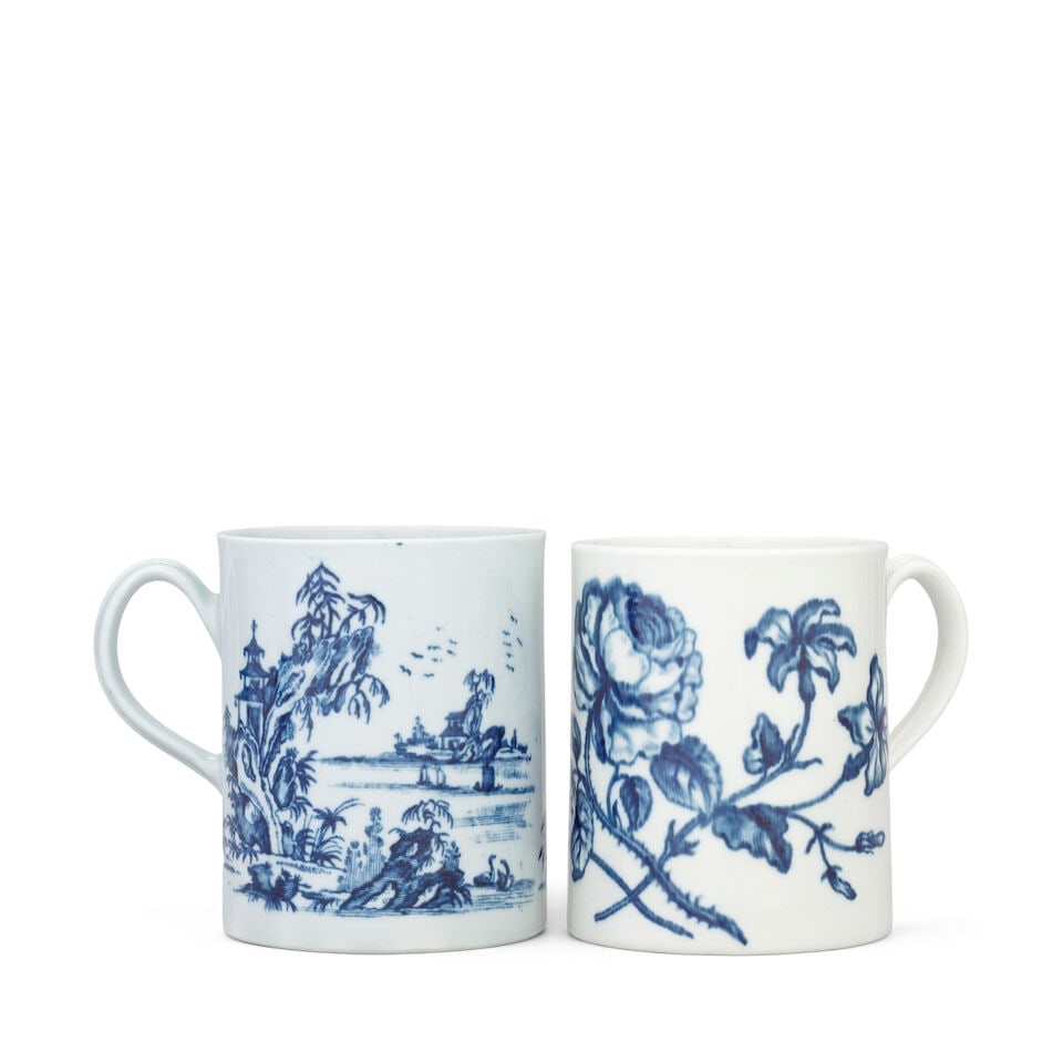 Two Worcester mugs, circa 1760-70 - 2