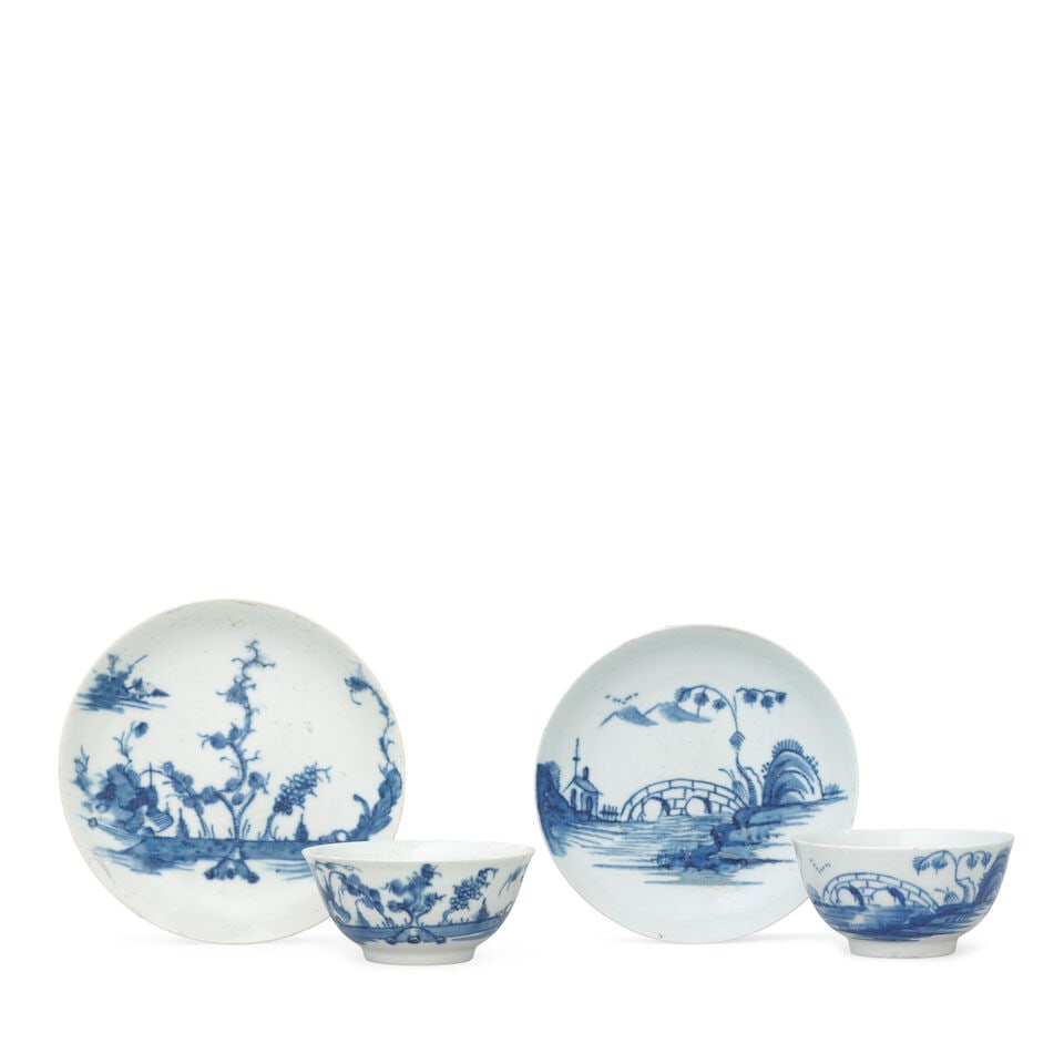 Two Longton Hall teabowls and saucers, circa 1755-60 (1 of 1)