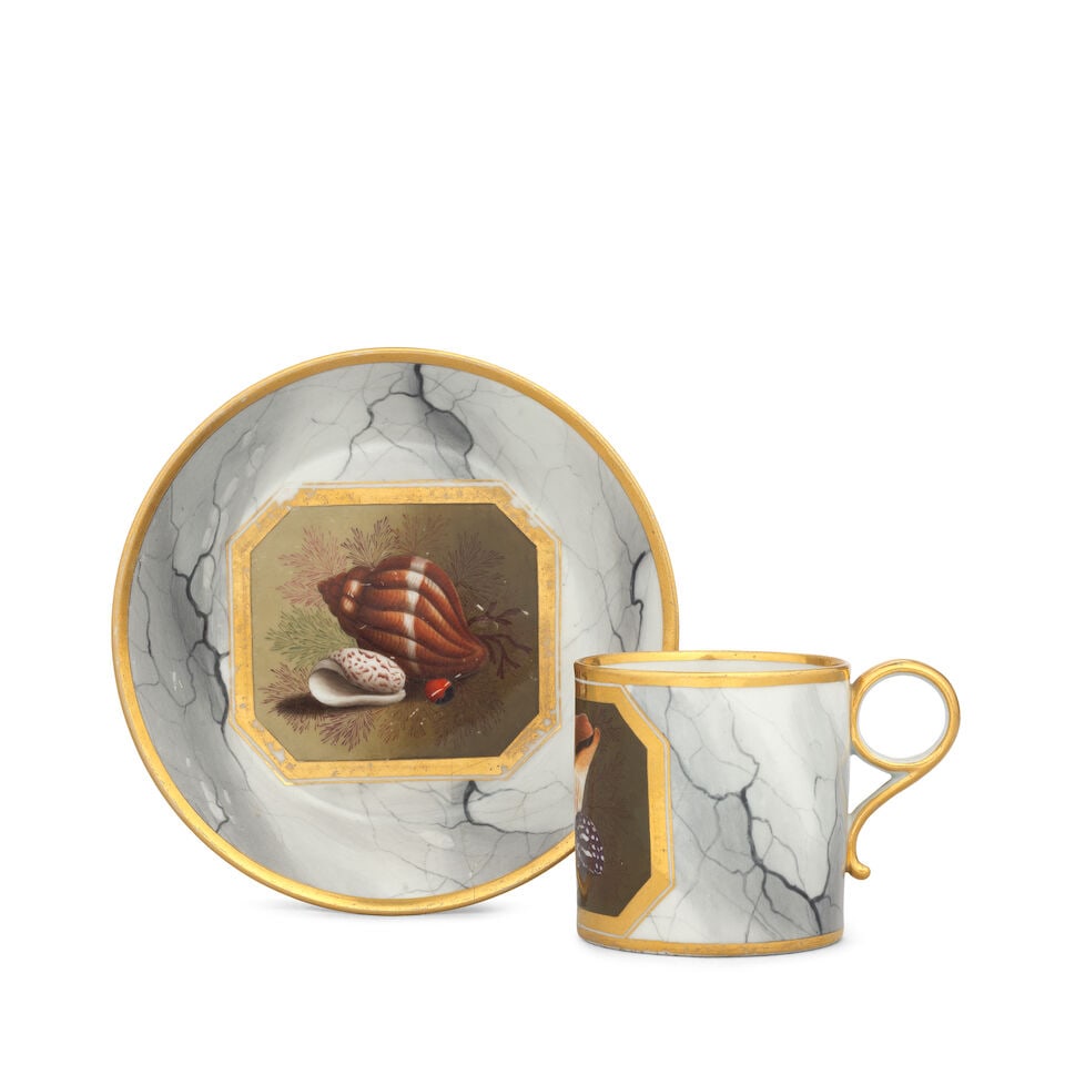 A Barr, Flight and Barr Worcester coffee can and saucer, circa 1810 - 2