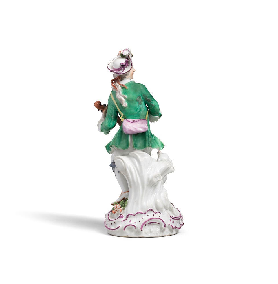 A Meissen figure of lute player, circa 1760 - 2