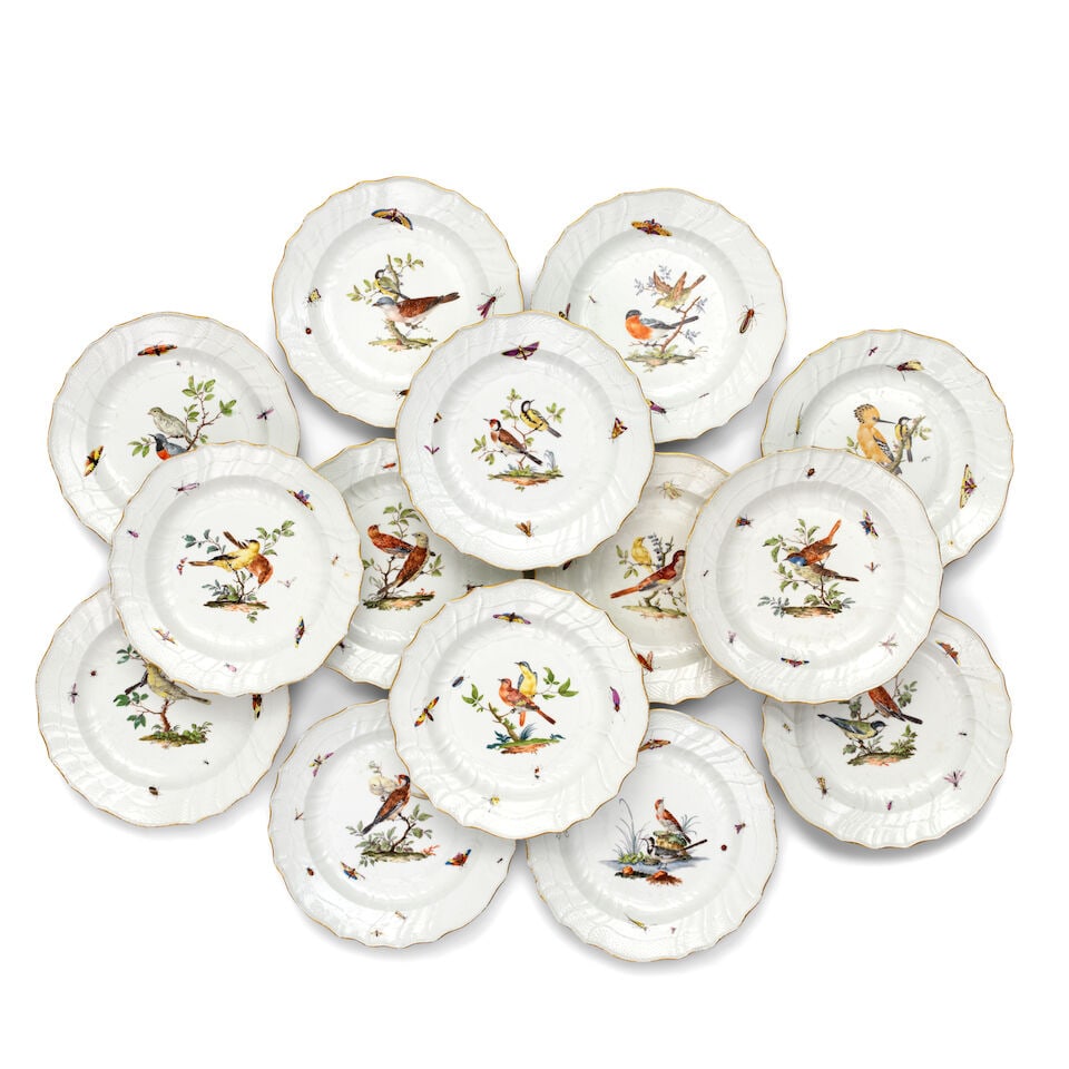 A Meissen composite part dinner service, mostly circa 1760-70 - 19