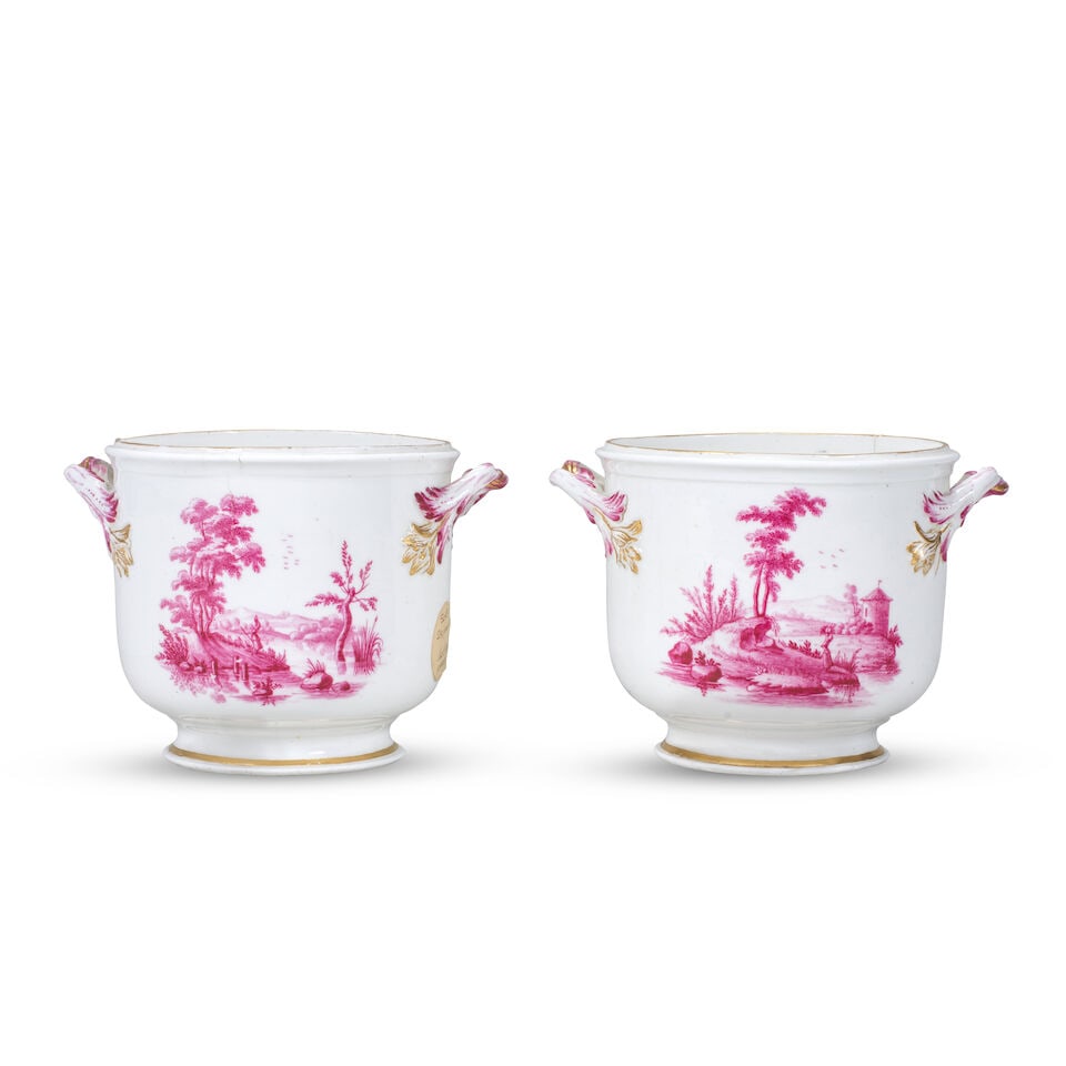 A pair of Vincennes bottle coolers (seaux à demi-bouteille), circa 1750-53 - 2