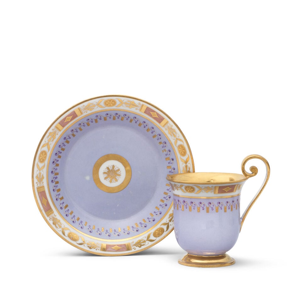 A Vienna lilac-ground cup and saucer, circa 1807 (1 of 1)
