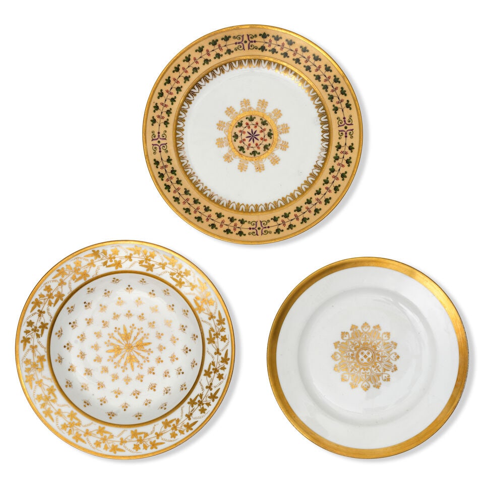 Three Sèvres plates, including one from the Comte de Ségur service, dated 1812 and 1810 (1 of 1)