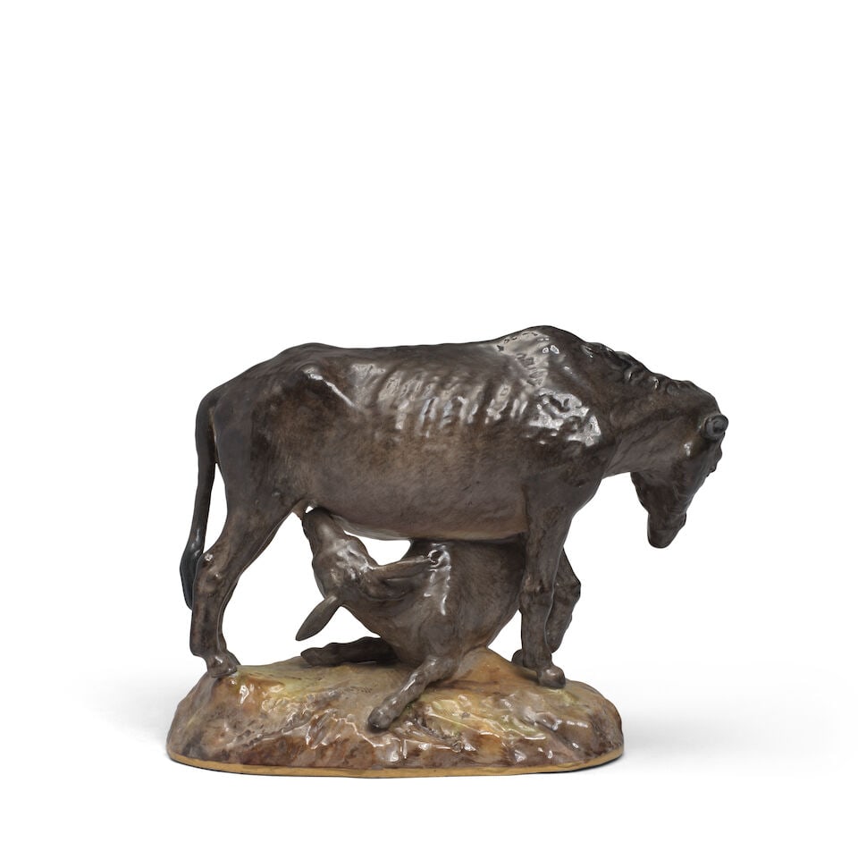 A rare Meissen group of a donkey and foal, late 19th century - 2