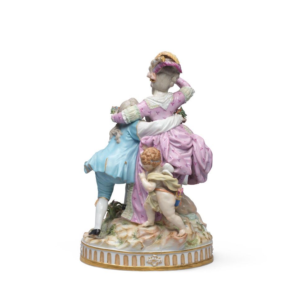 A Meissen group of 'The Broken Bridge', late 19th century - 2