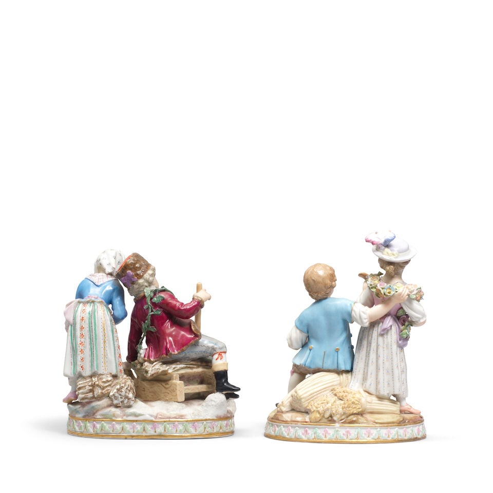 Two Meissen groups emblematic of the 'Winter' and 'Summer', late 19th century - 2
