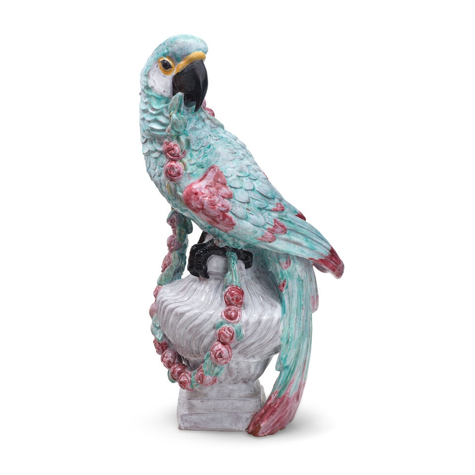 Two monumental Nymphenburg majolica macaws modelled by Josef Wackerle, 20th century - 10
