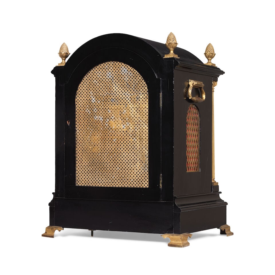 A large late 19th century ebonised quarter chiming table clock Dent, 33 Cockspur Street, London - 3