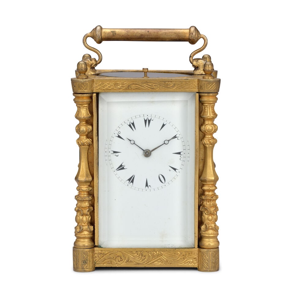 A mid 19th century French Turkish market striking and repeating carriage clock De Lolme Paris (1 of 1)