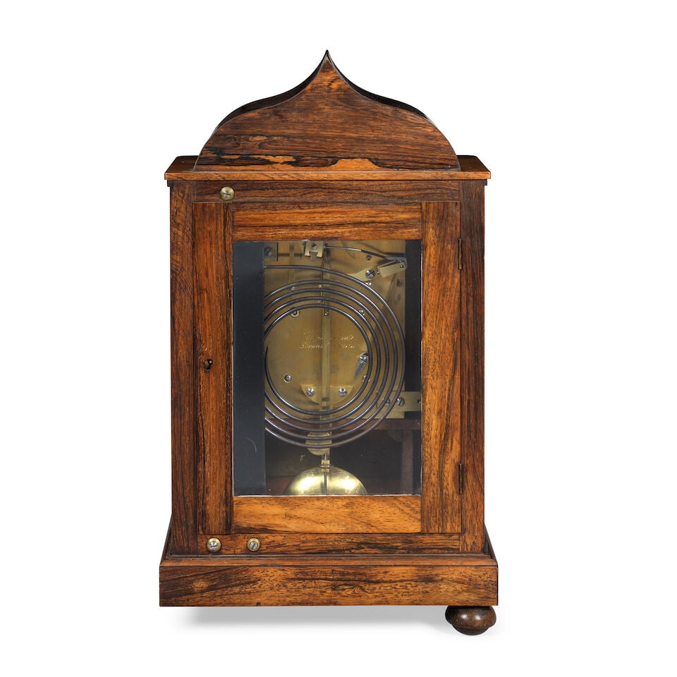 A mid 19th century mahogany veneered striking table clock William Johnson, Strand, London - 2