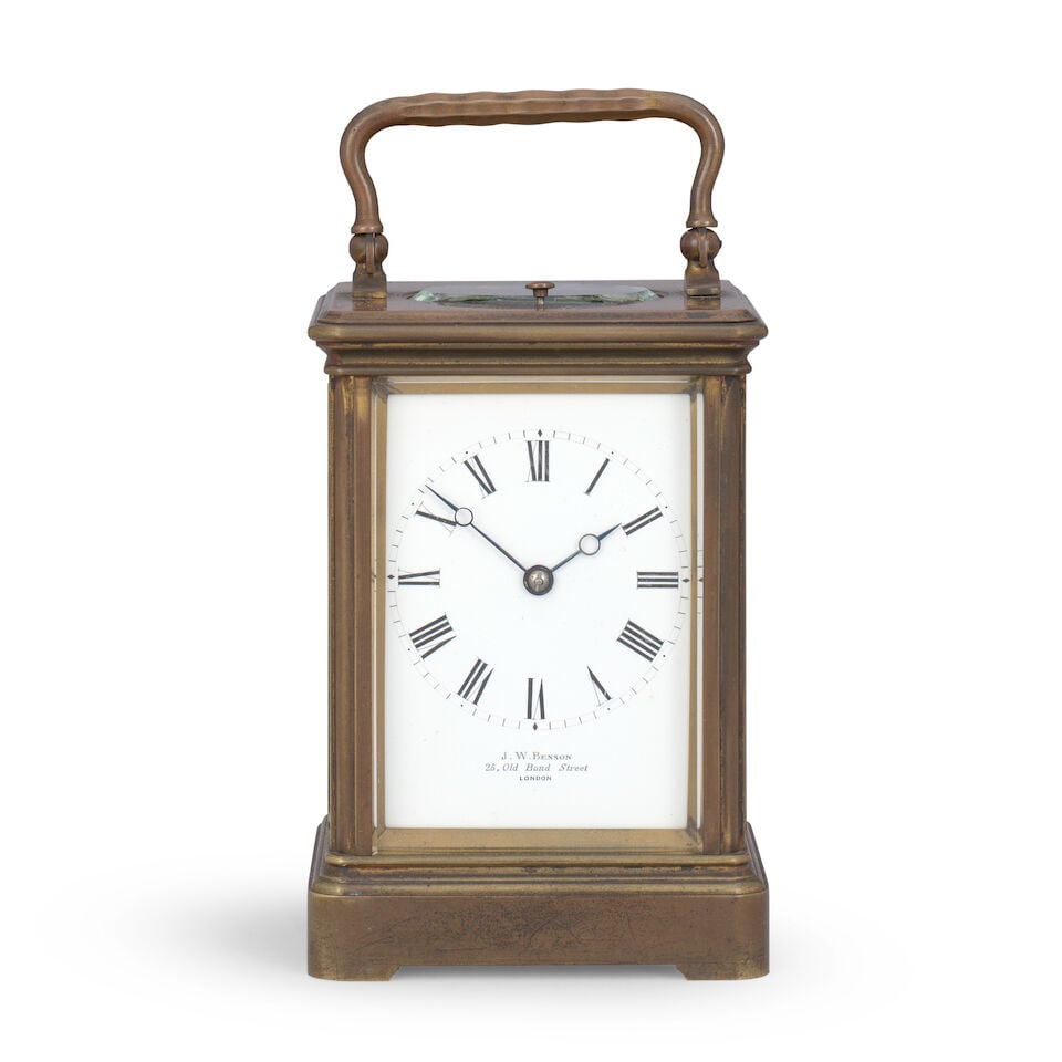 A late 19th century French striking and repeating carriage clock with original numbered winding ... - 2