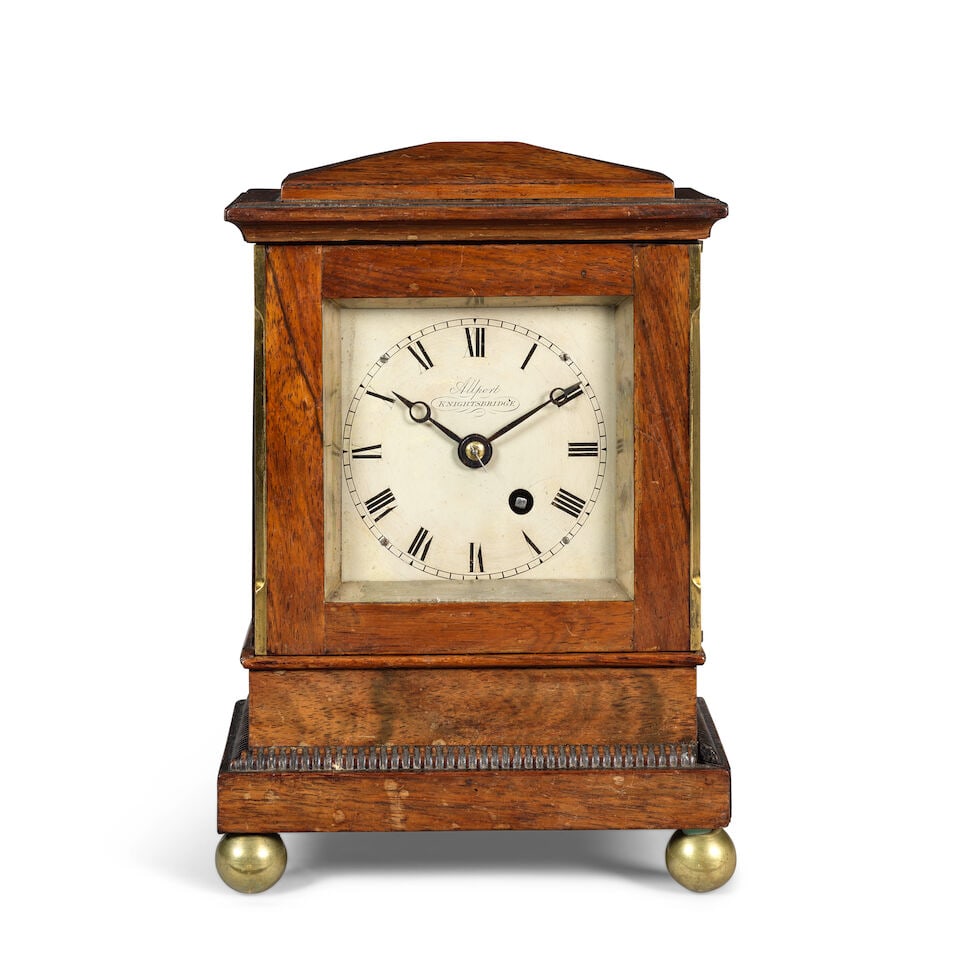 A late 19th century mahogany library clock timepiece Allport, Knightsbridge - 3