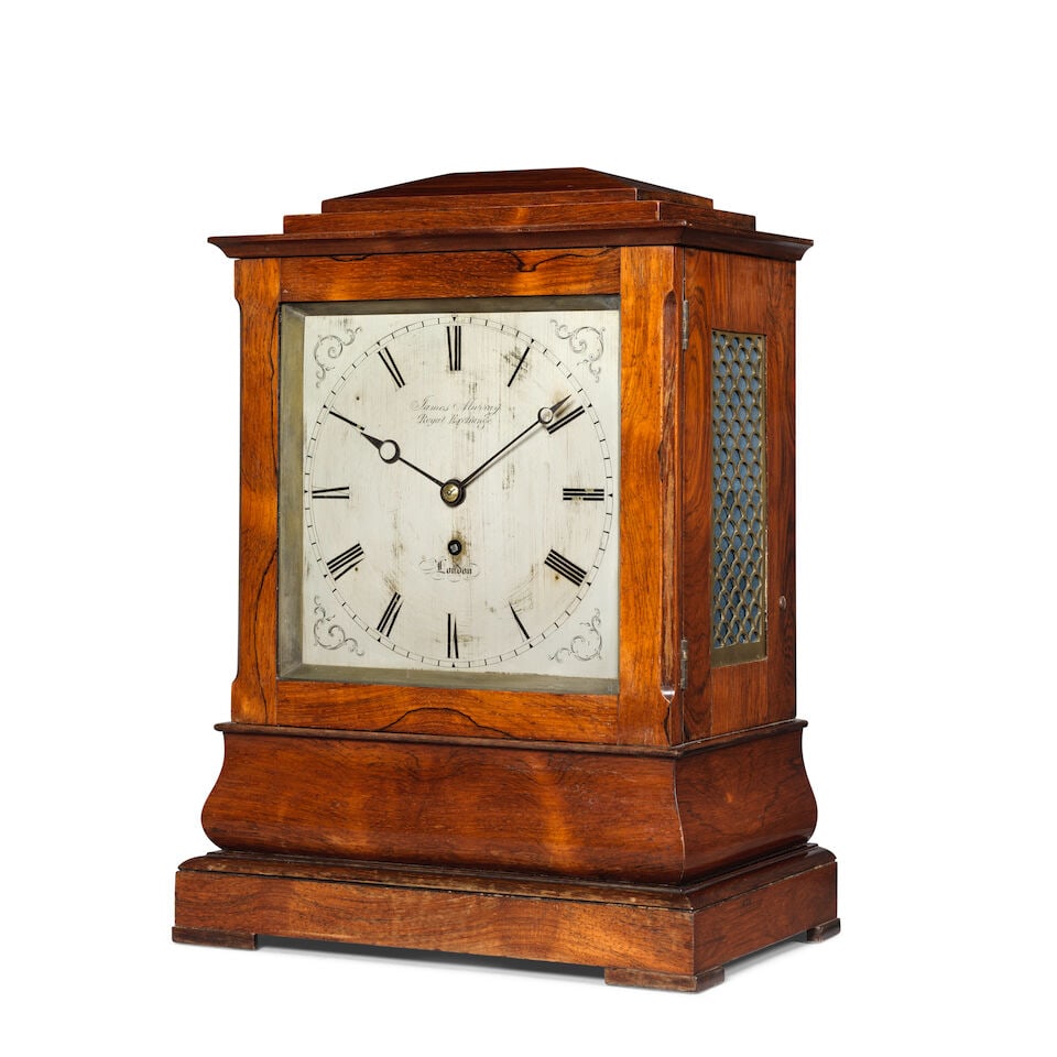 A late 19th century giant mahogany single train library timepiece clock James Murray, Royal Exch... (1 of 3)