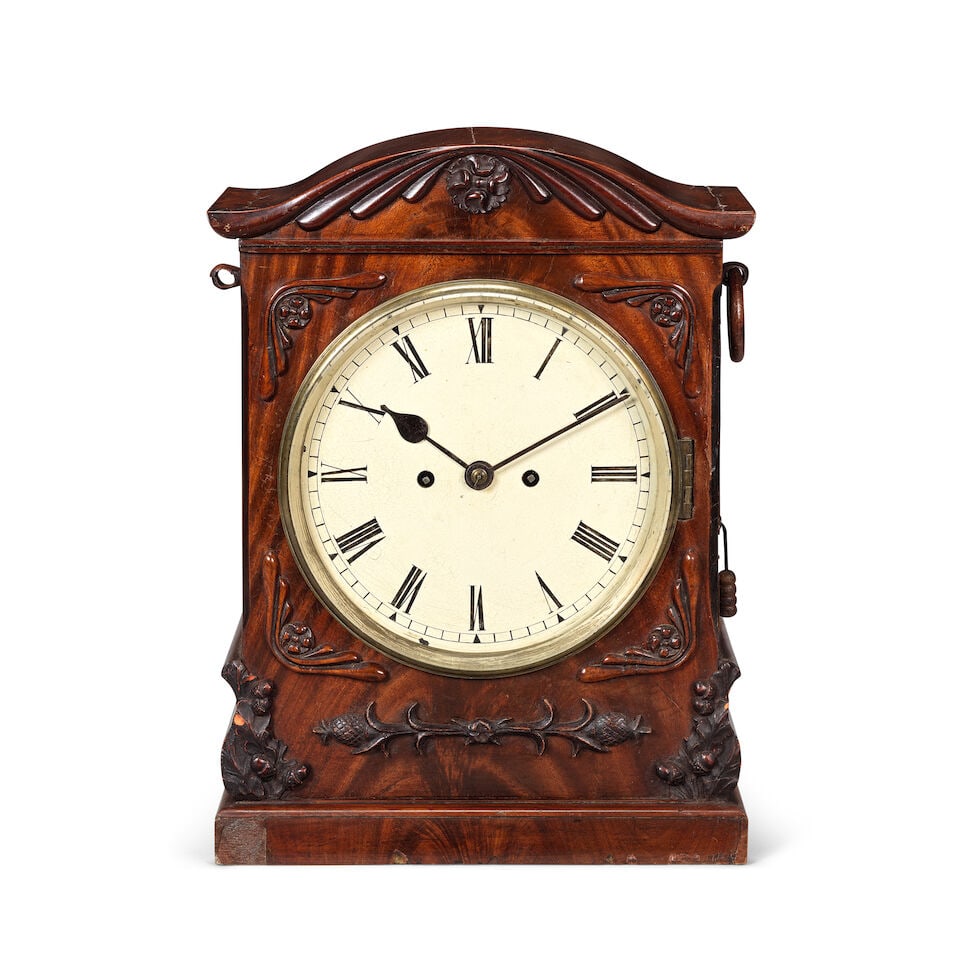 A late 19th century mahogany striking table clock (1 of 3)