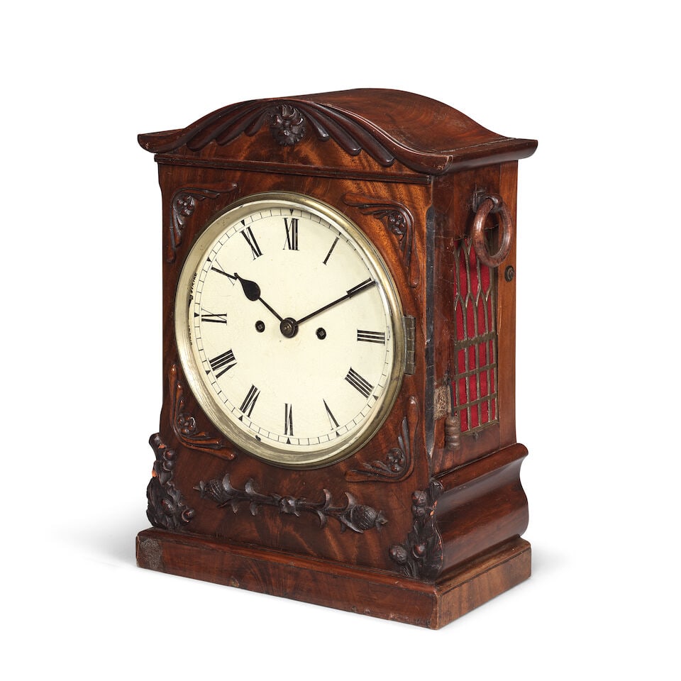 A late 19th century mahogany striking table clock - 3
