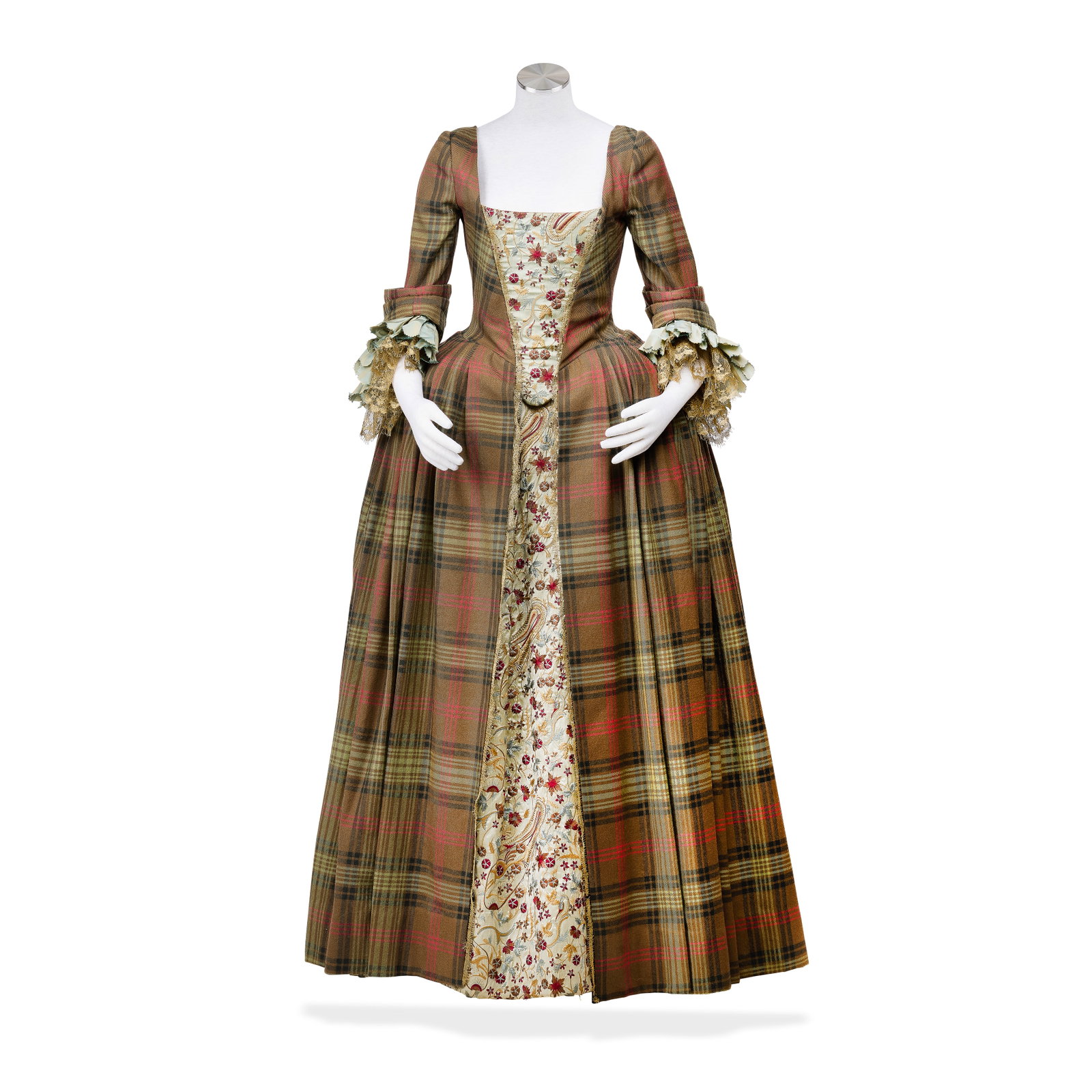 Tartan and embroidered dress, worn by Claire to the Clan Gathering Season 1, Episode 4, 'The Gat... (1 of 1)