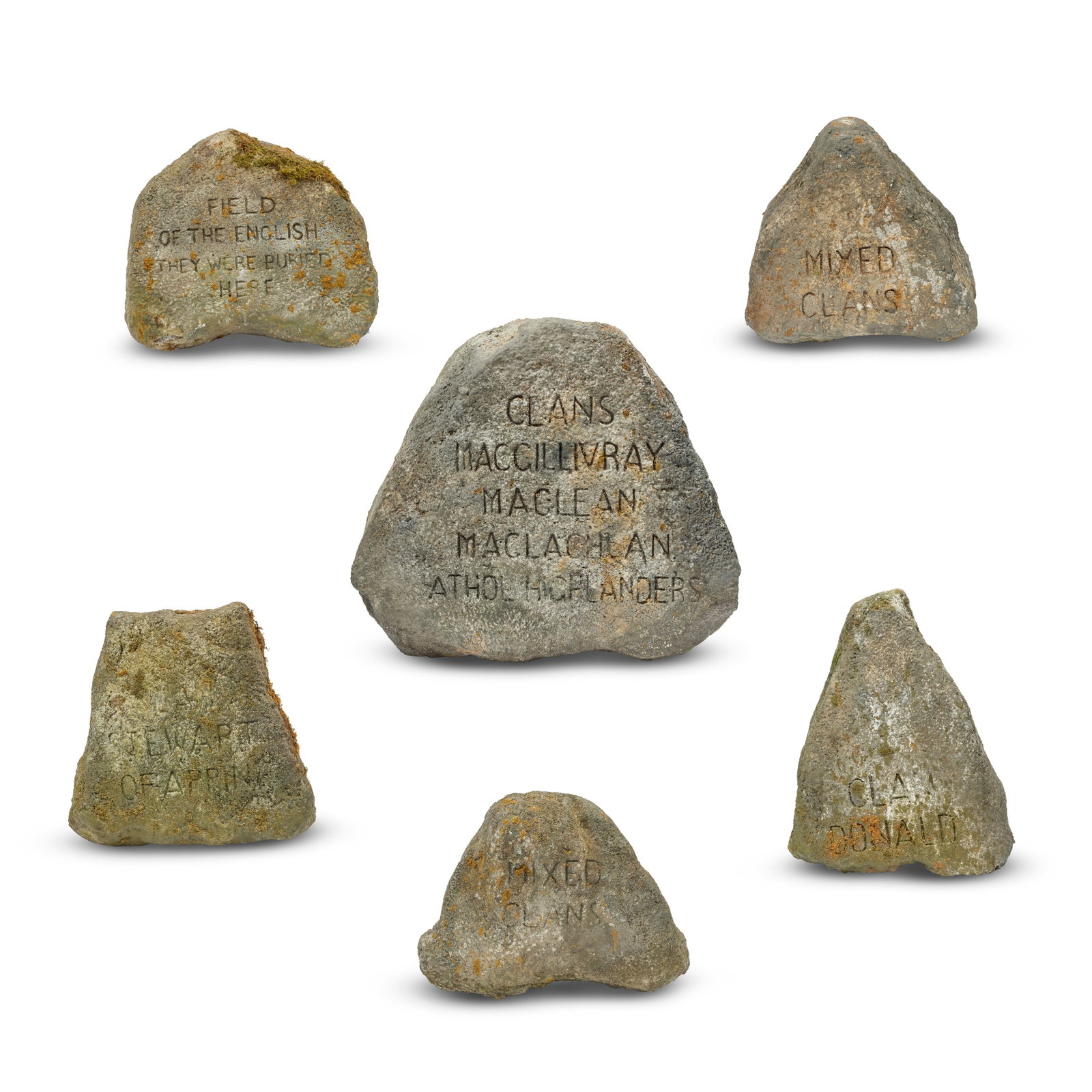A set of six painted polystyrene simulated stone grave markers Season 1, Episode 3, 'Rent' and S... (1 of 1)