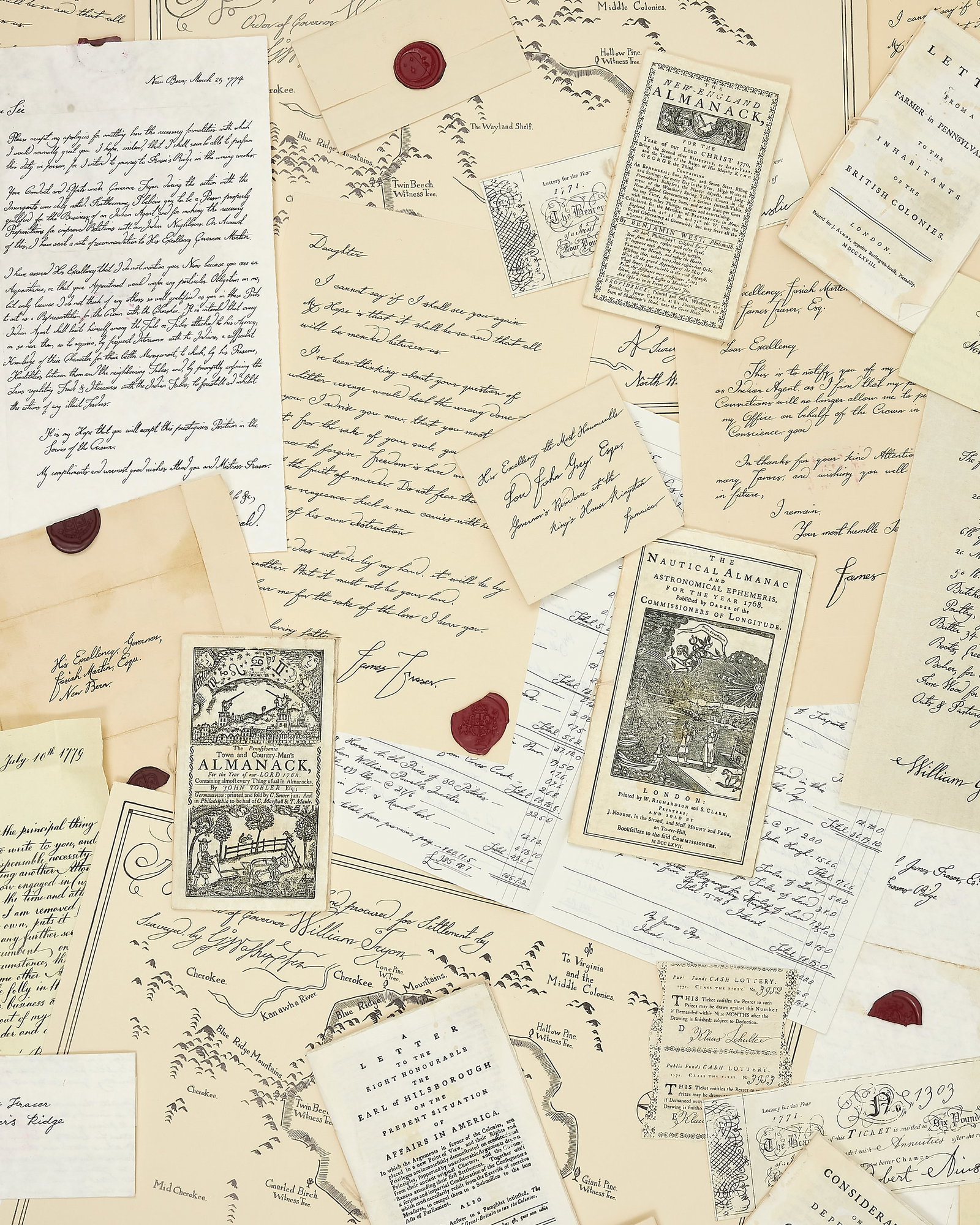 A large selection of graphics created by the Outlander Art Department, relating to Jamie (Qty) (1 of 1)