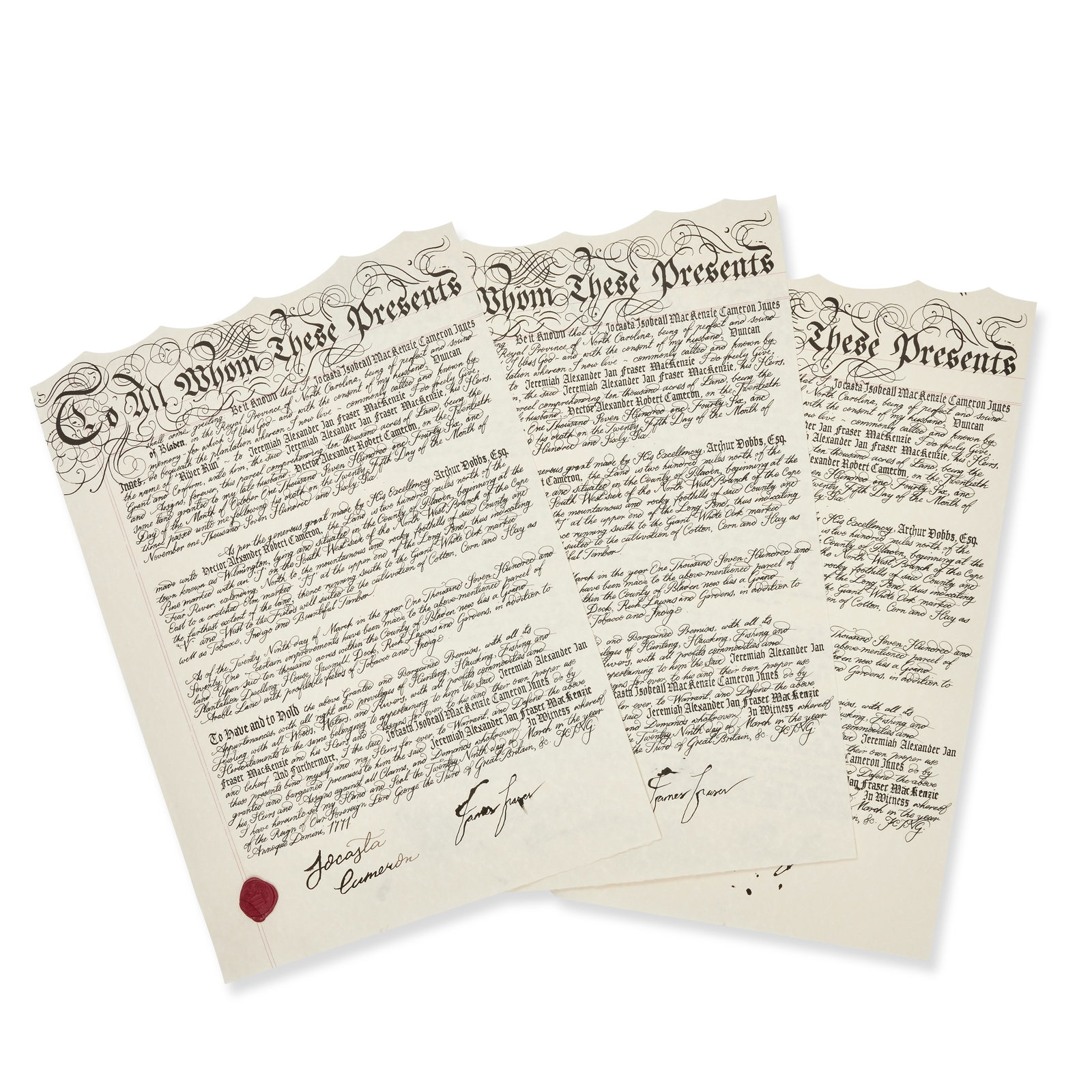 The Deed for River Run, production made by the Outlander Art Department Season 5, Episode 6, 'Be... (1 of 1)