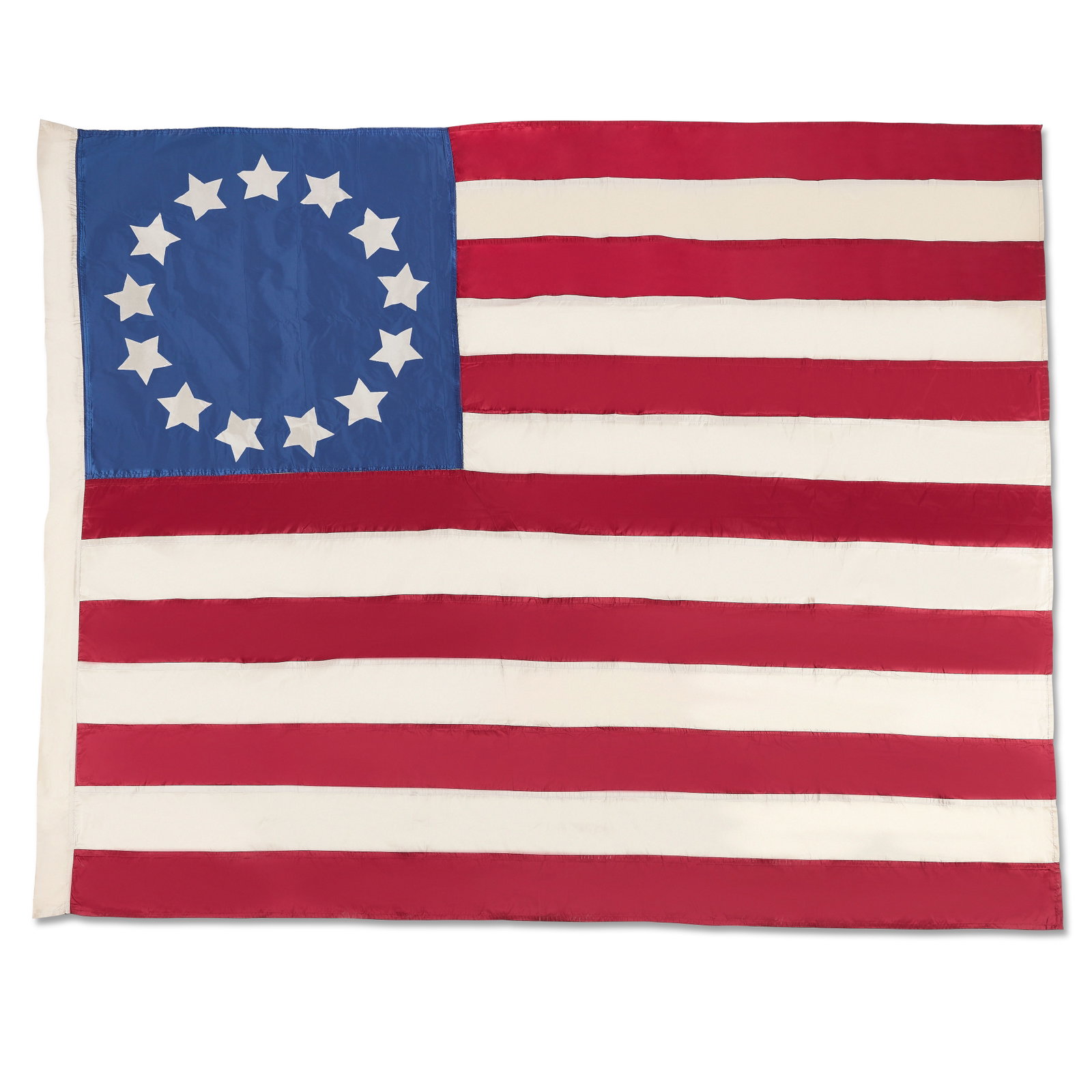 An American flag, in the manner of the 18th century Betsy Ross flag Season 7, Episode 14, 'Ye Di...: An American flag, in the manner of the 18th century Betsy Ross flag Season 7, Episode 14, 'Ye Dinna Get Used to It' The polyester flag with thirteen white stars against a blue square to the top left c
