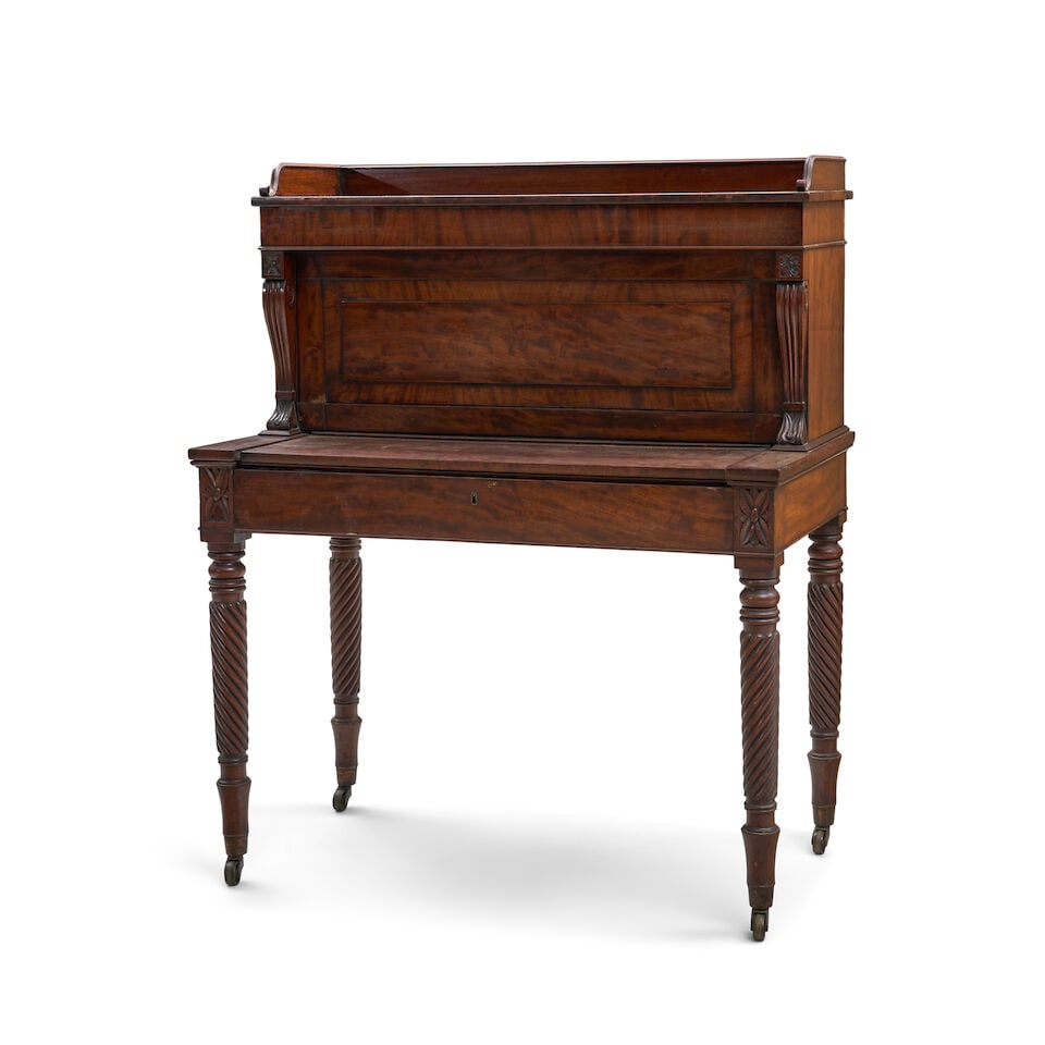 Late Federal Mahogany Upright Writing Desk probably Philadelphia, Pennsylvania, c. 1815-20 - 3