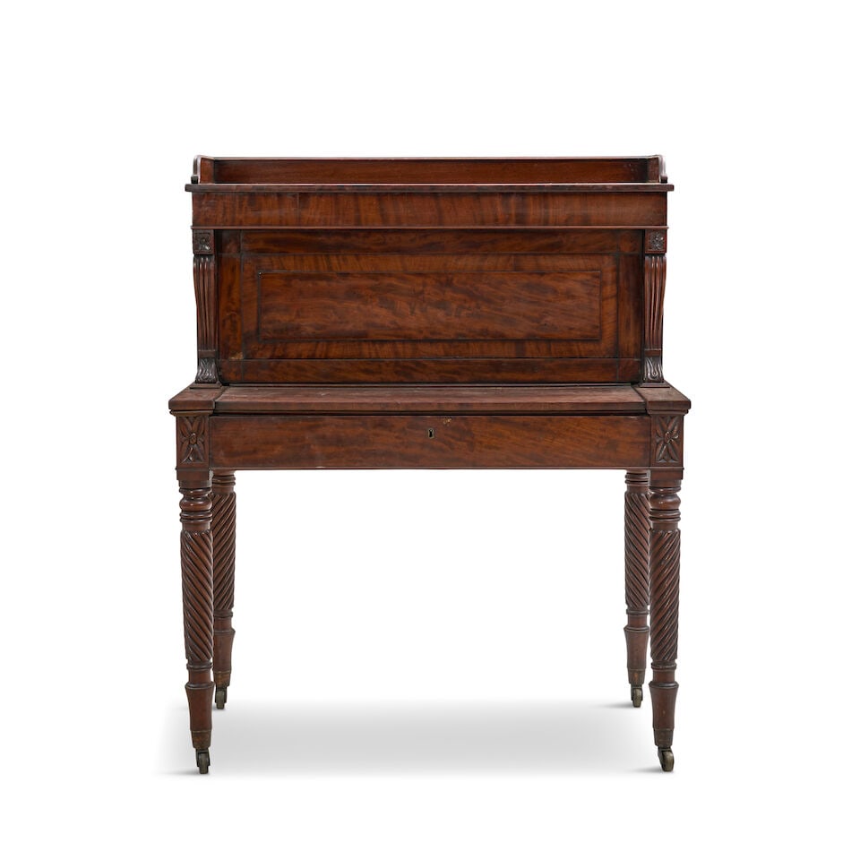 Late Federal Mahogany Upright Writing Desk probably Philadelphia, Pennsylvania, c. 1815-20 - 4