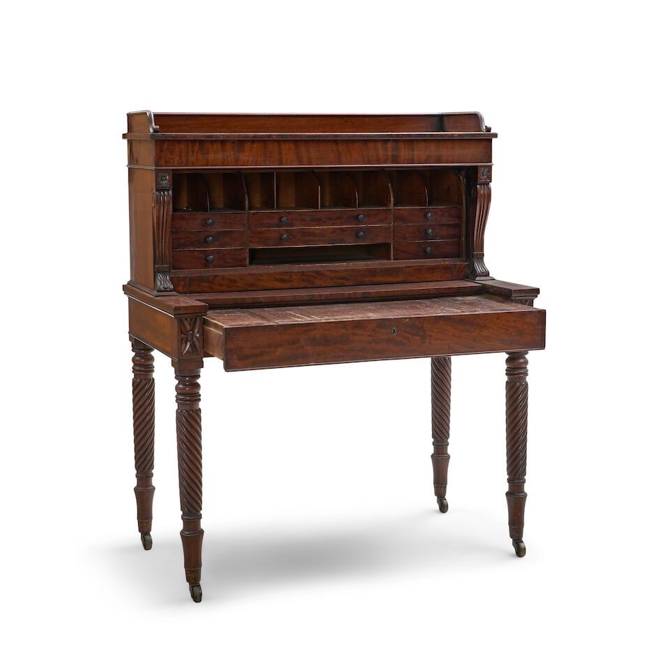 Late Federal Mahogany Upright Writing Desk probably Philadelphia, Pennsylvania, c. 1815-20 - 5