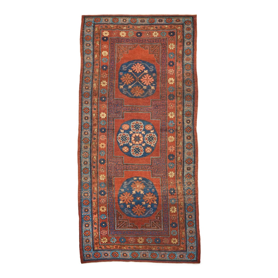 Early Khotan Rug China 4 ft. 1 in. x 9 ft. (1 of 4)